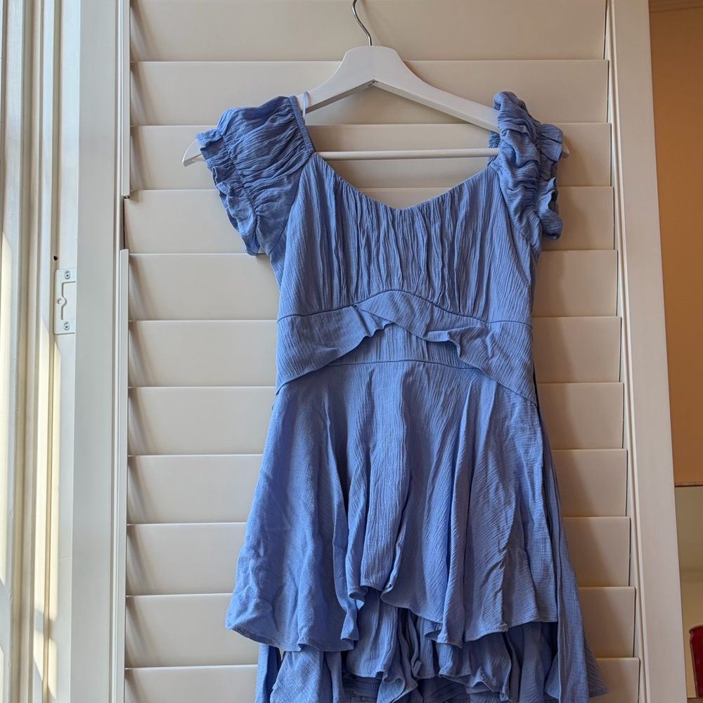 Light Blue Ruffled Romper - Picture 2 of 4